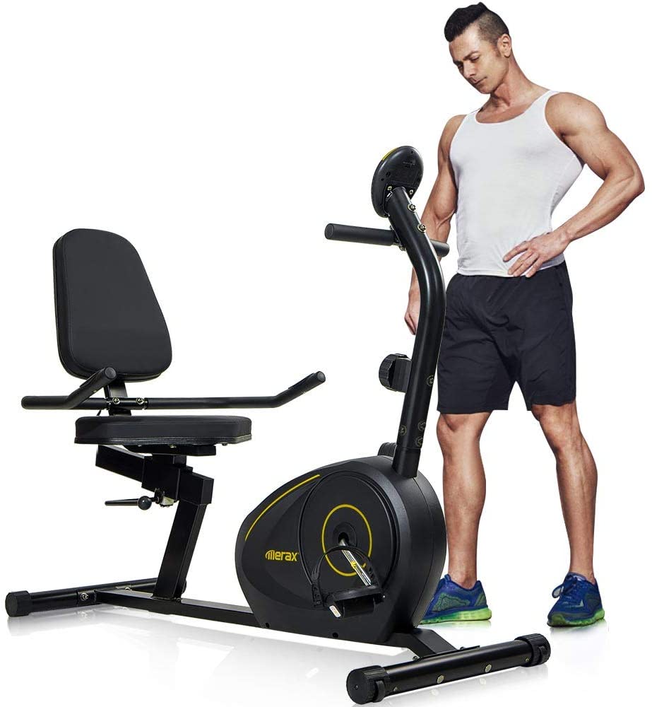 Merax Magnetic Recumbent Exercise Bike with Bluetooth
