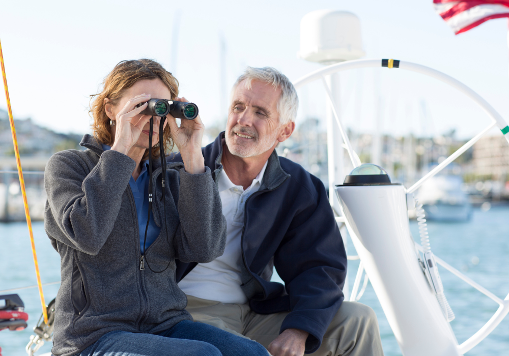 senior couple enjoying vacation things to do when retired and bored