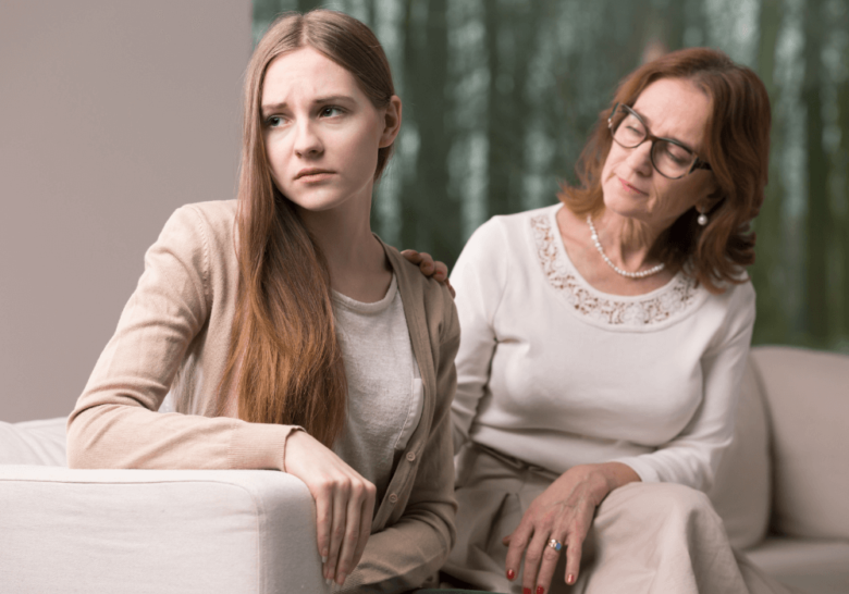 mother trying to talk to teenage daughter grown children who ignore their parents