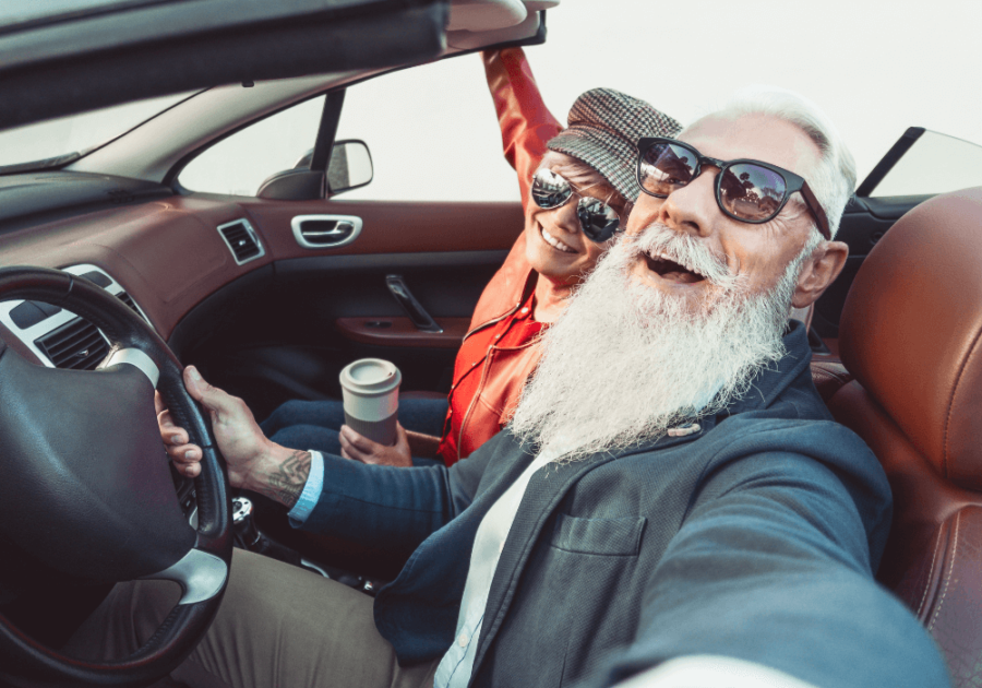 senior man in a fun car ride funny poems about getting old