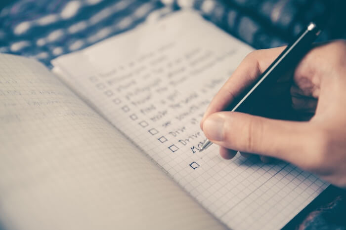 writing a todo list List Of Habits
