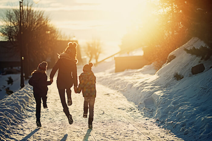 简化你的生活散步和享受冬天