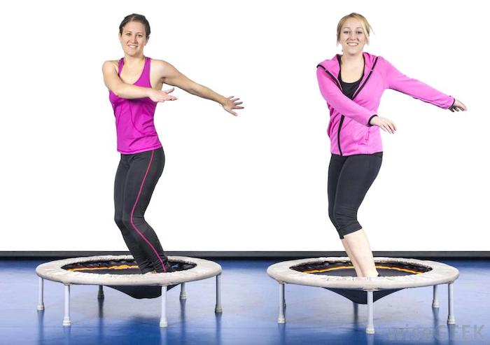 two women exercising on rebounder benefits of rebounding