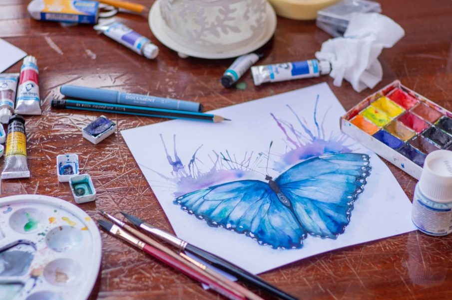 蝴蝶绘画，创造性项目的想法
