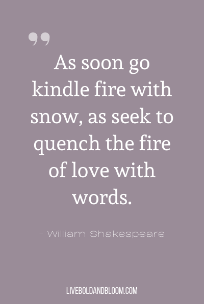 “用雪来点火，就像用语言来熄灭爱情之火一样快。”——威廉·莎士比亚
