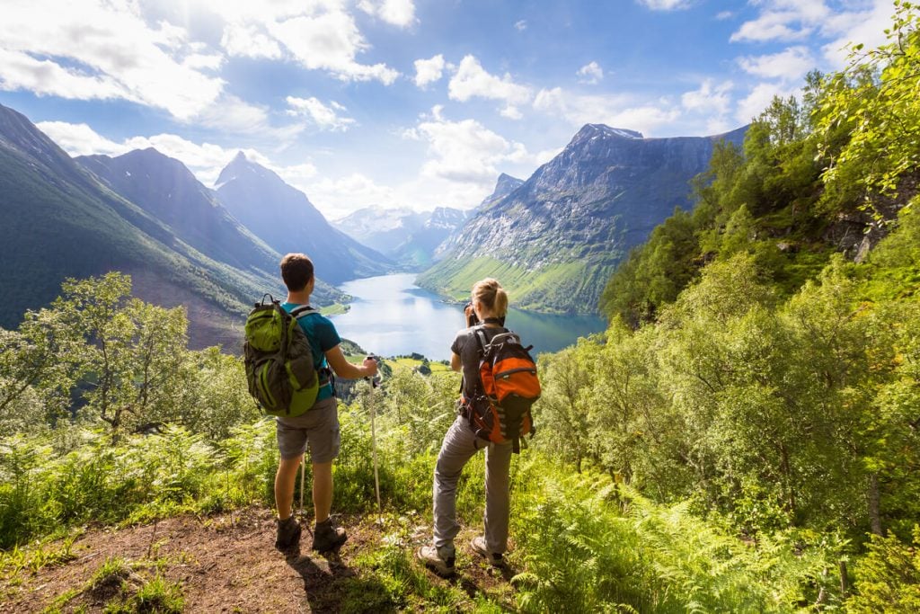 couple hiking, relationship-building activities