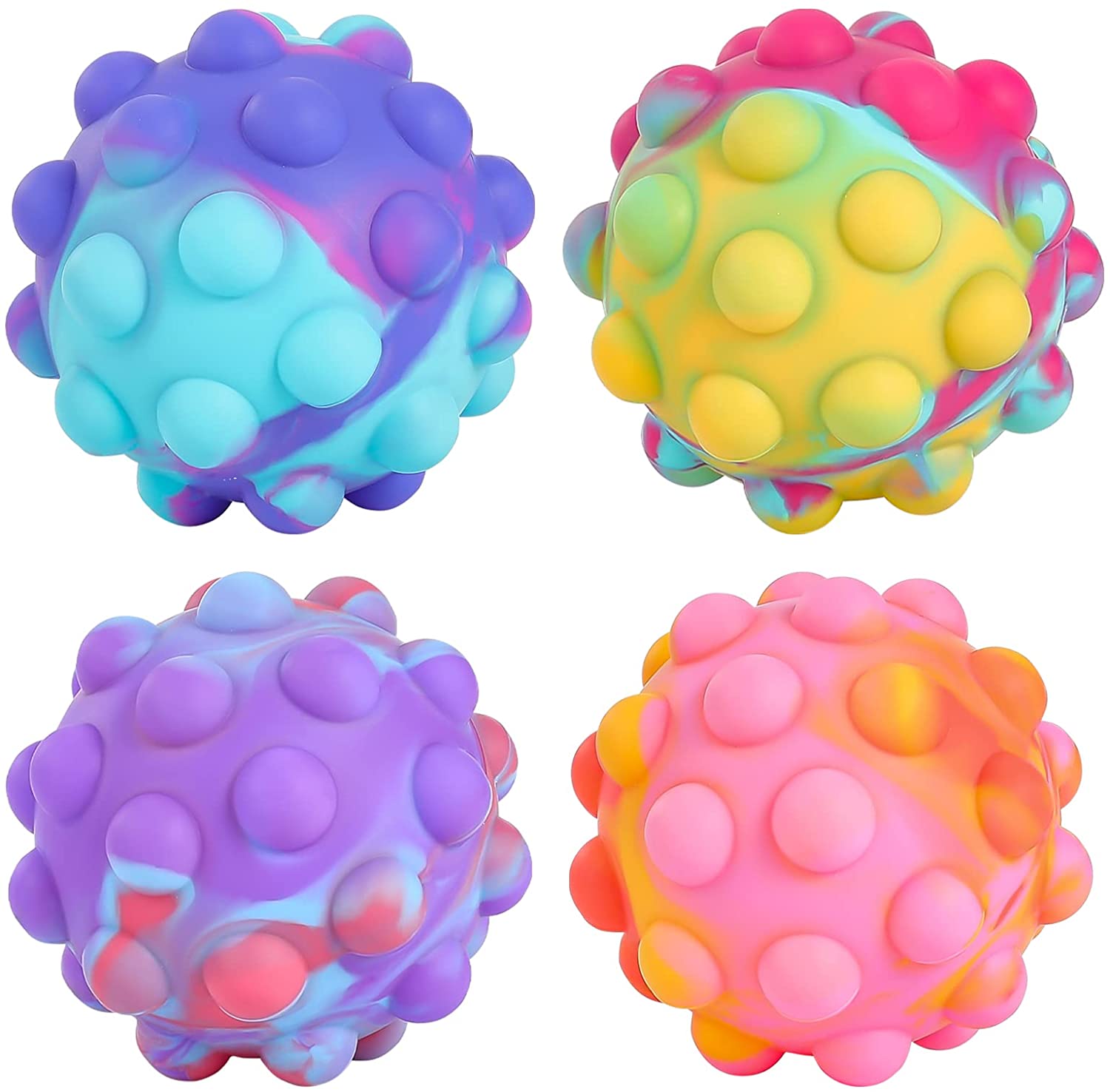 4 PCS Pop Fidget Ball Popper Its Toys