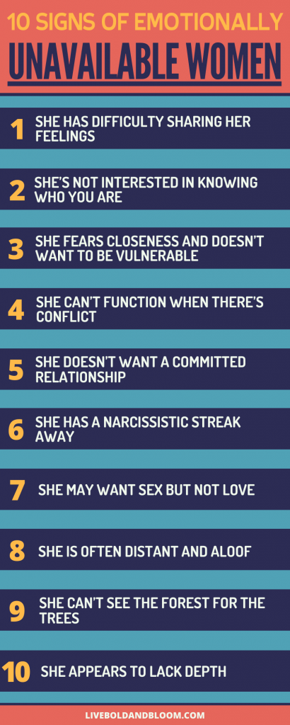 Signs of emotionally unavailable women