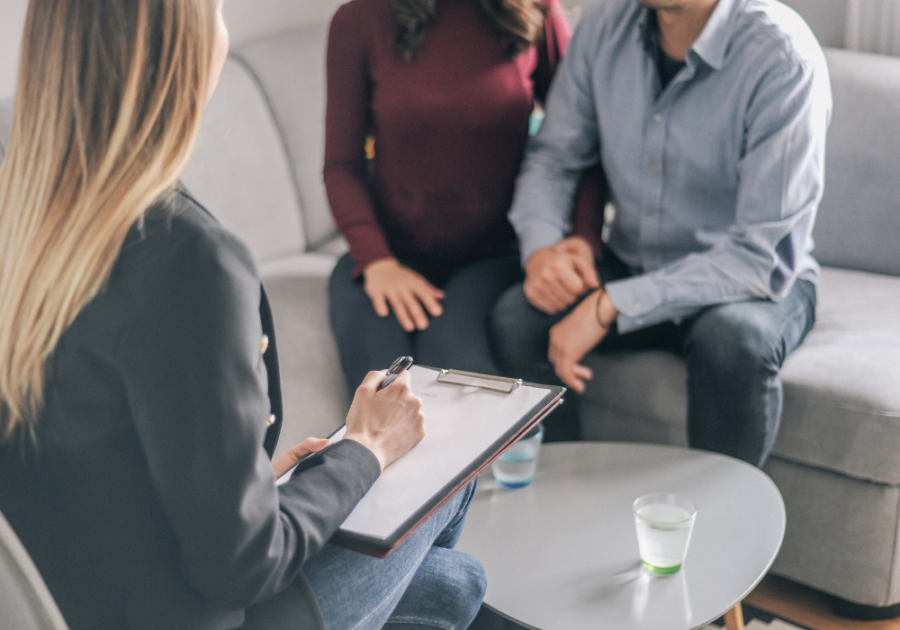 couple going through counselling stages of getting back together with an ex