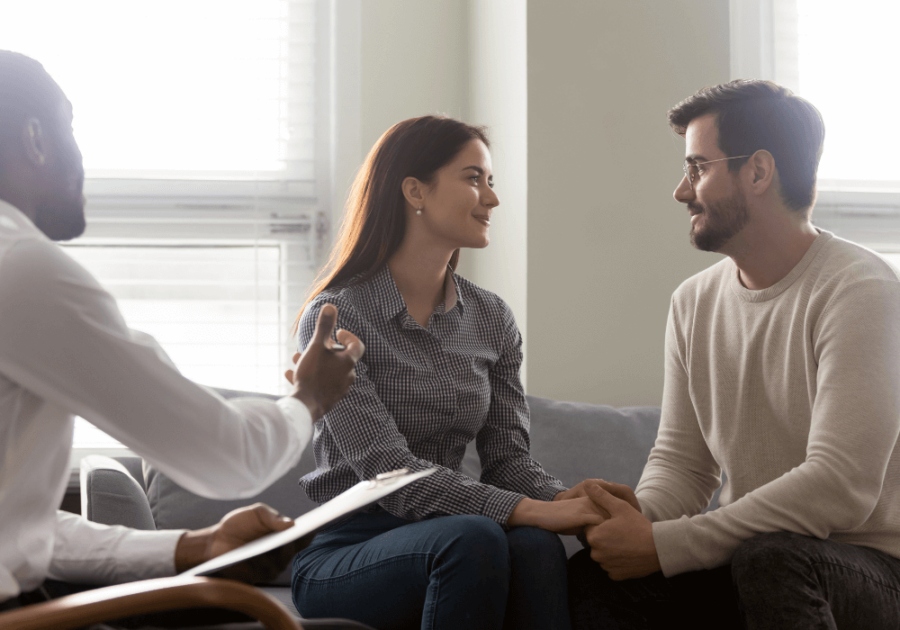 couple talking in counseling signs your ex will eventually come back