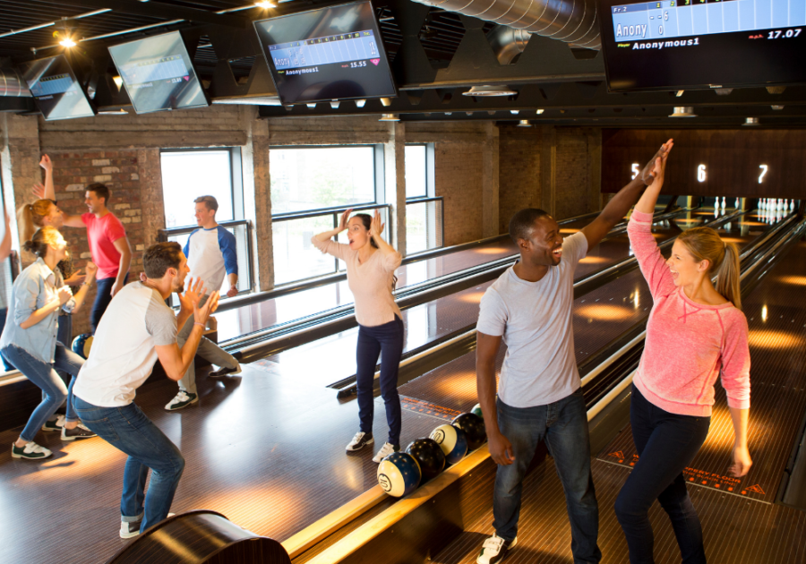 friends hanging out in sport studio things to do on a Friday night