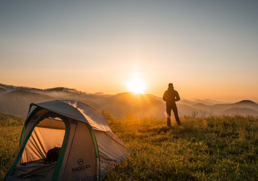 man camping during Friday night things to do on a Friday night