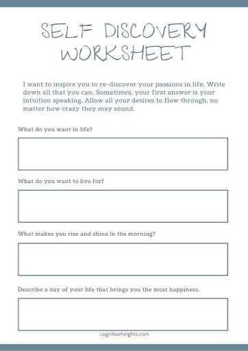 cognitive heights self awareness worksheets for adults