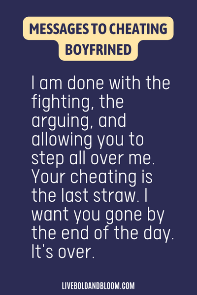 messages for a cheating boyfriend