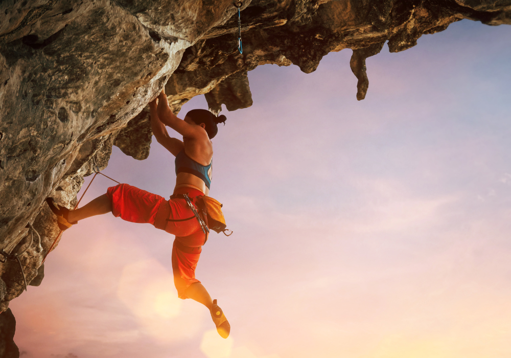 女性攀岩是女性力量和勇气的象征