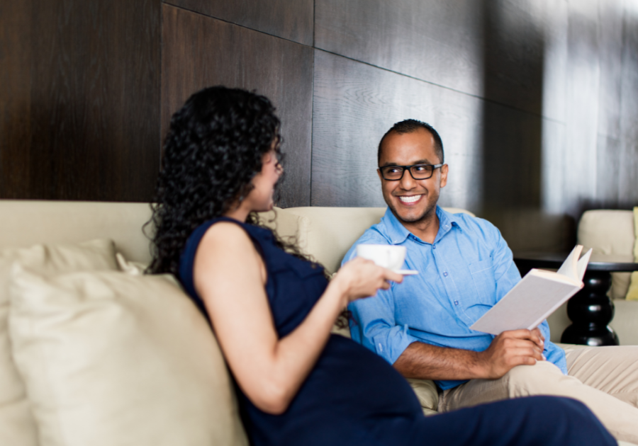 couple sitting in hotel INFJ and INTJ Relationship compatibility