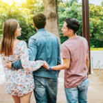 woman and two men hugging Woman Has Multiple Partners