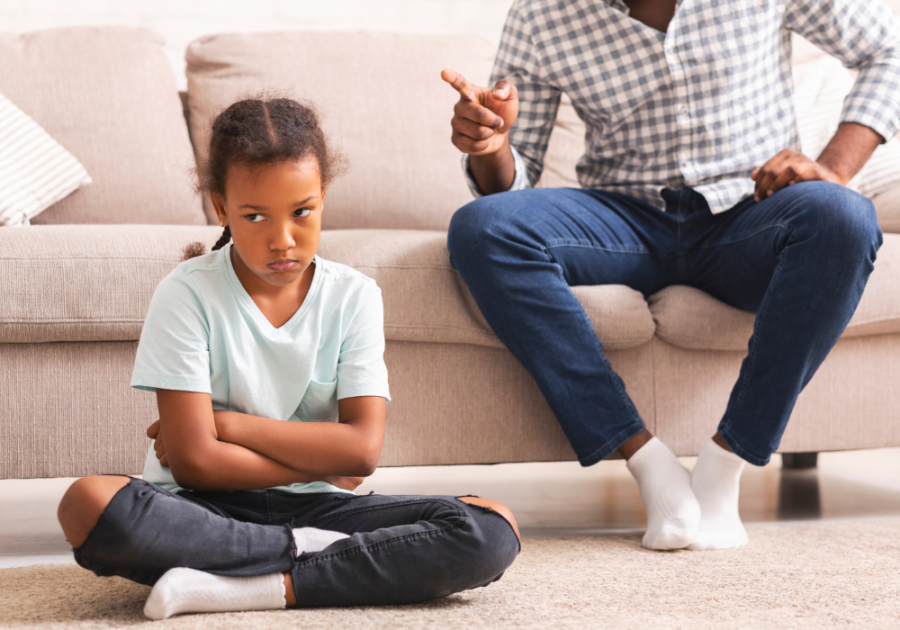 young girl being pointed at by man Daddy Issues in Women