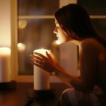 woman sitting by candle signs of blocked feminine energy