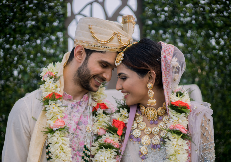 indian couple dressed in traditional wedding attire Psychology Facts About Love