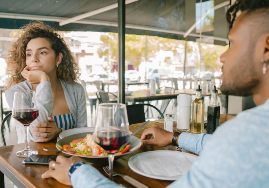 couple sitting a dinner Sociopath's Weakness