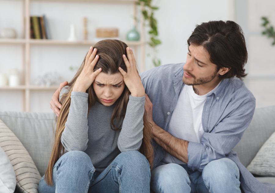 man comforting woman Sure Signs An Affair Is Getting Serious