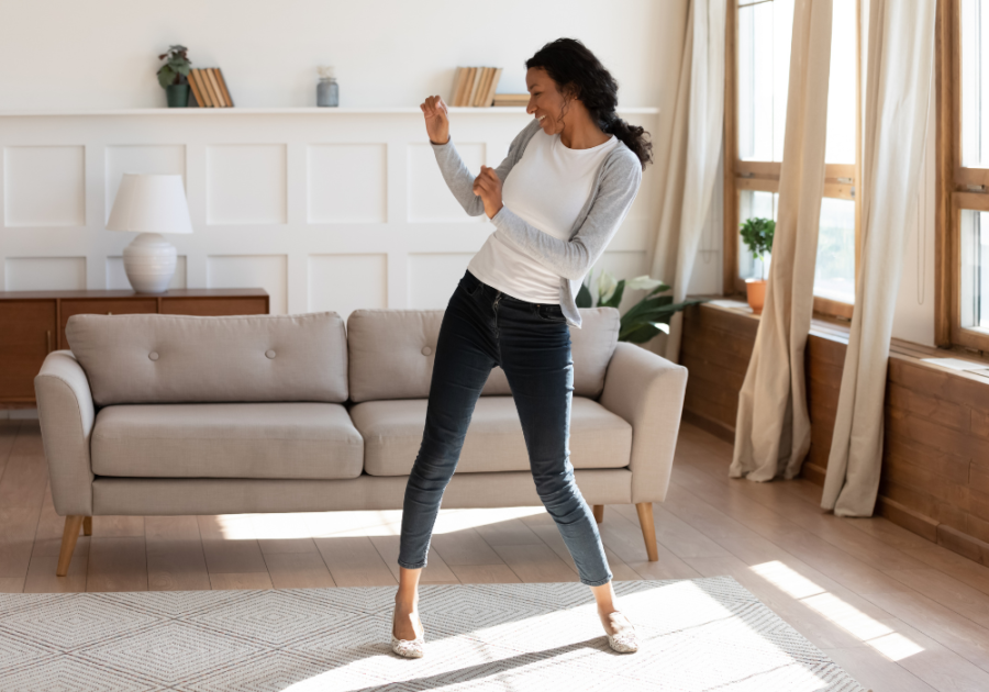 woman dancing alone in living room Truth or Dare Over Text