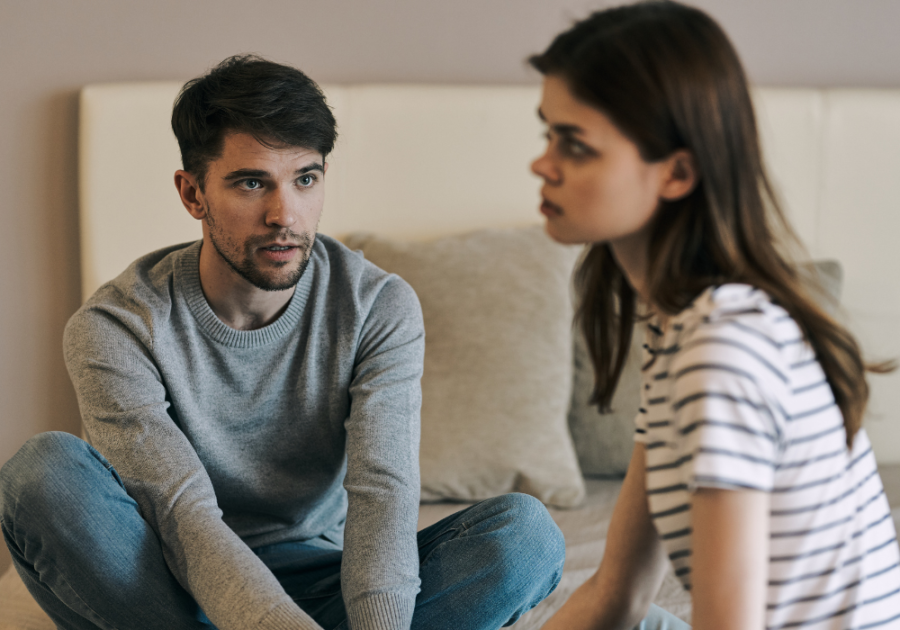 couple talking looking sad Signs Your Wife Is Not Sexually Attracted to You