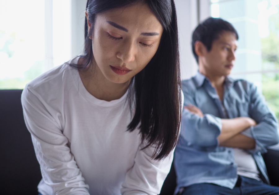 couple angry sitting on sofa expressing your feelings should not turn into an argument