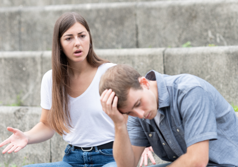 man dejected woman talking to him Things Your Partner Should Never Say to You
