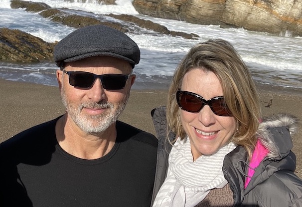 ron and barrie at the beach in California about us
