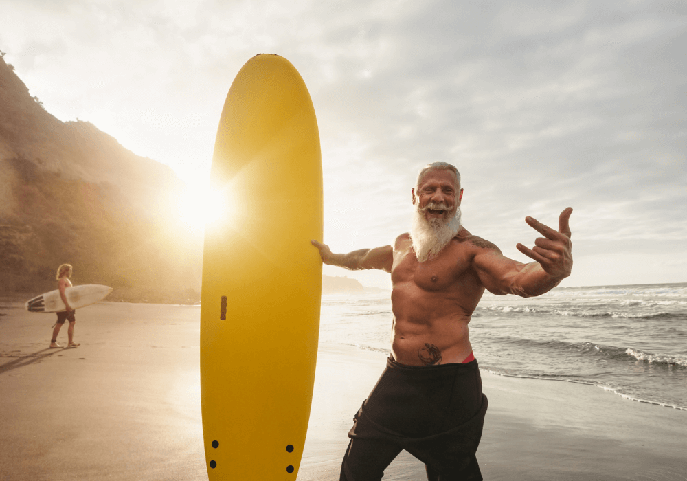 senior man surfing funny poems about getting old